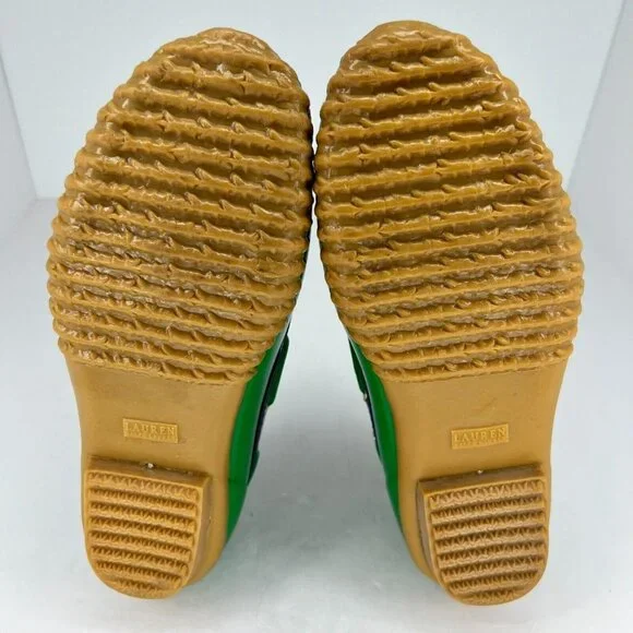Lauren Ralph Lauren Womens Makenna Green Navy Blue Lace Up Size 7B Boat Shoes - Picture 10 of 11